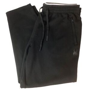 Spyder Proweb Pants -Men's Sz XL -Black Joggers -Non-Tapered Ankle -Drawstring